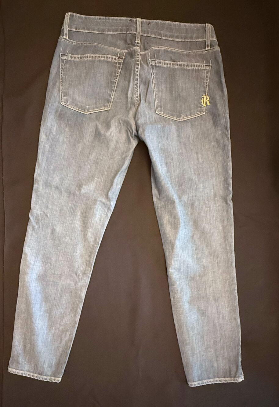 Rich & Skinny Jeans Size 28 Light Wash Ankle Zip Low Rise Floral Lining Y2K